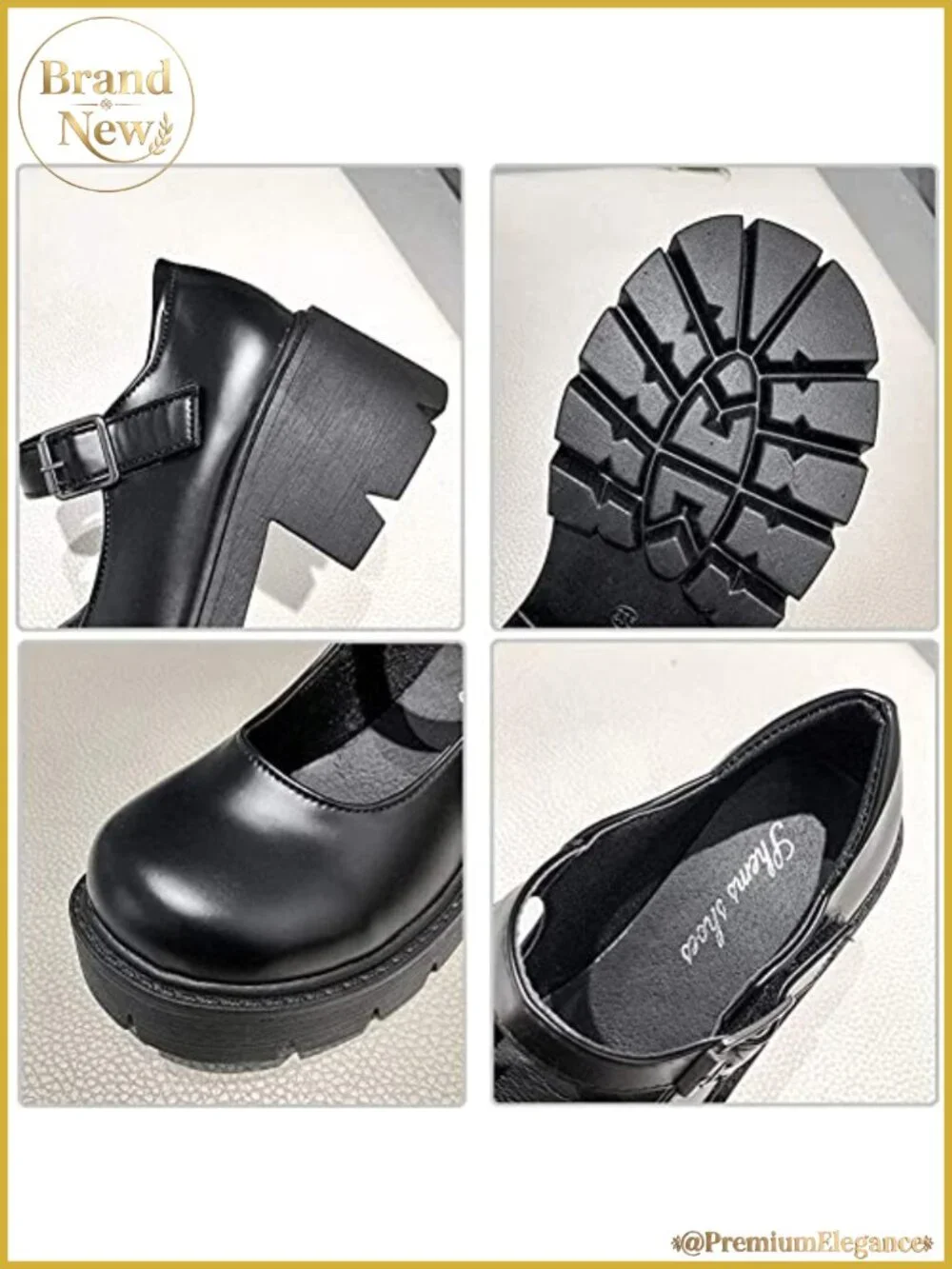 Platform Mary Janes Chunky Heel Ankle Strap PU Leather Oxford Dress Shoes